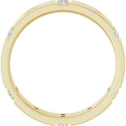 5/8 CTW Lab-Grown Diamond Mens Accented Band