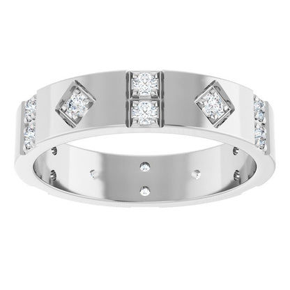 3/8 CTW Natural Diamond Mens Accented Band