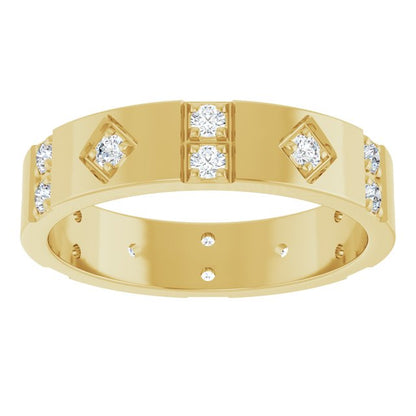 3/8 CTW Natural Diamond Mens Accented Band