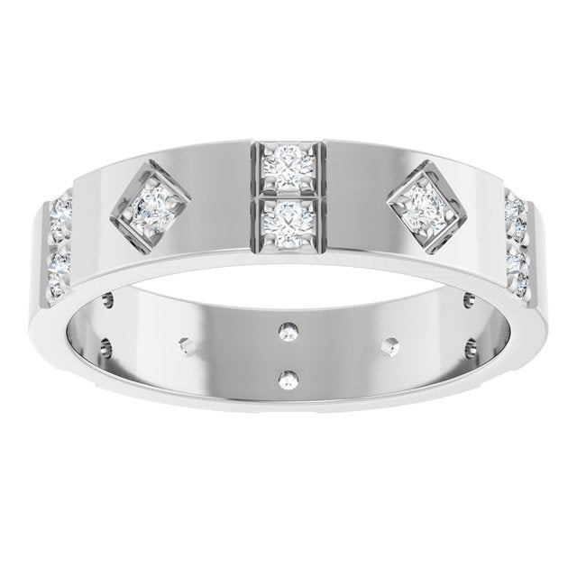 1/2 CTW Natural Diamond Mens Accented Band