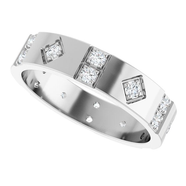 3/8 CTW Natural Diamond Mens Accented Band