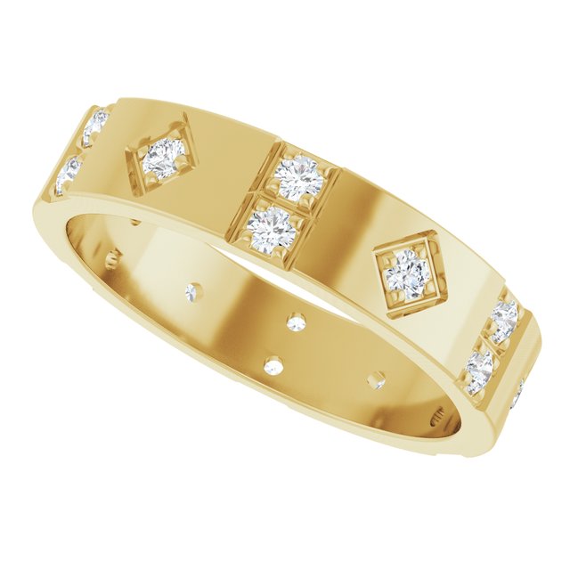 3/8 CTW Natural Diamond Mens Accented Band