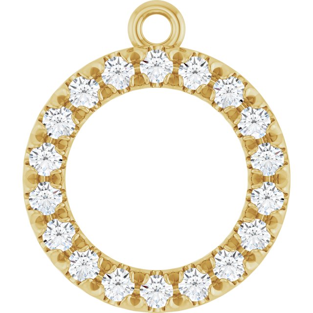 1/4 CTW Lab-Grown Diamond Circle Dangle, 12 mm x 14 mm