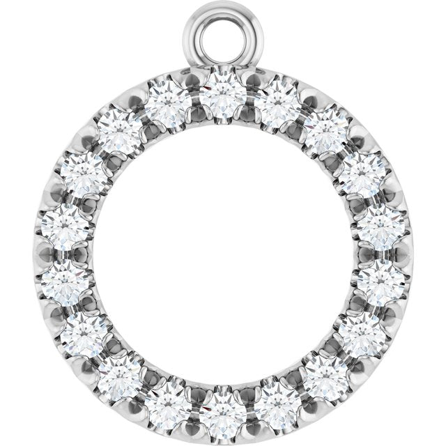 1/4 CTW Lab-Grown Diamond Circle Dangle, 12 mm x 14 mm