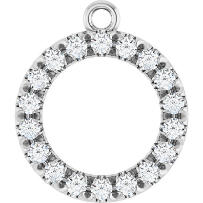 1/4 CTW Lab-Grown Diamond Circle Dangle, 12 mm x 14 mm
