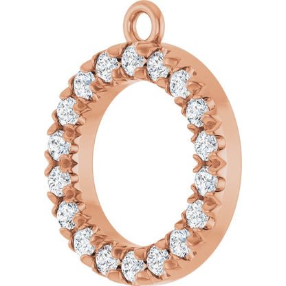 1/4 CTW Natural Diamond Circle Dangle, 12 mm x 14 mm