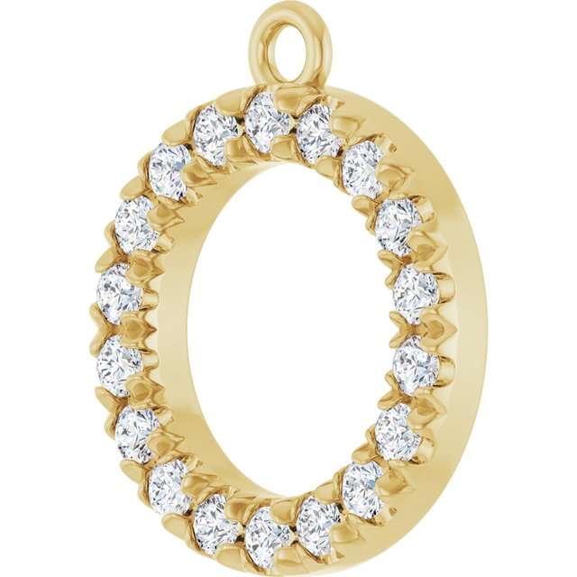 1/4 CTW Natural Diamond Circle Dangle, 12 mm x 14 mm