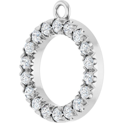 1/4 CTW Lab-Grown Diamond Circle Dangle, 12 mm x 14 mm
