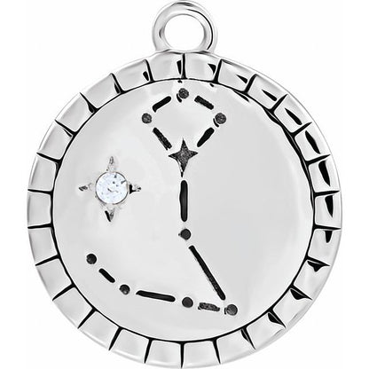 .008 CT Natural Diamond Pisces Constellation Dangle