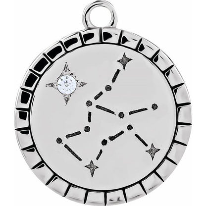 .008 CT Natural Diamond Aquarius Constellation Dangle