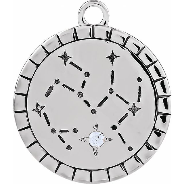 .008 CT Natural Diamond Sagittarius Constellation Dangle