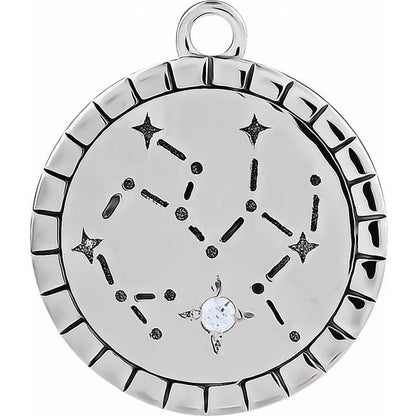 .008 CT Natural Diamond Sagittarius Constellation Dangle