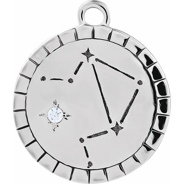 .008 CT Natural Diamond Libra Constellation Dangle