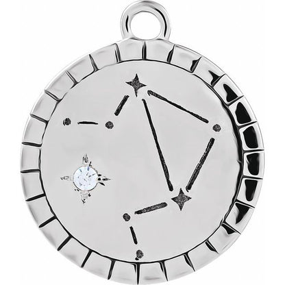 .008 CT Natural Diamond Libra Constellation Dangle