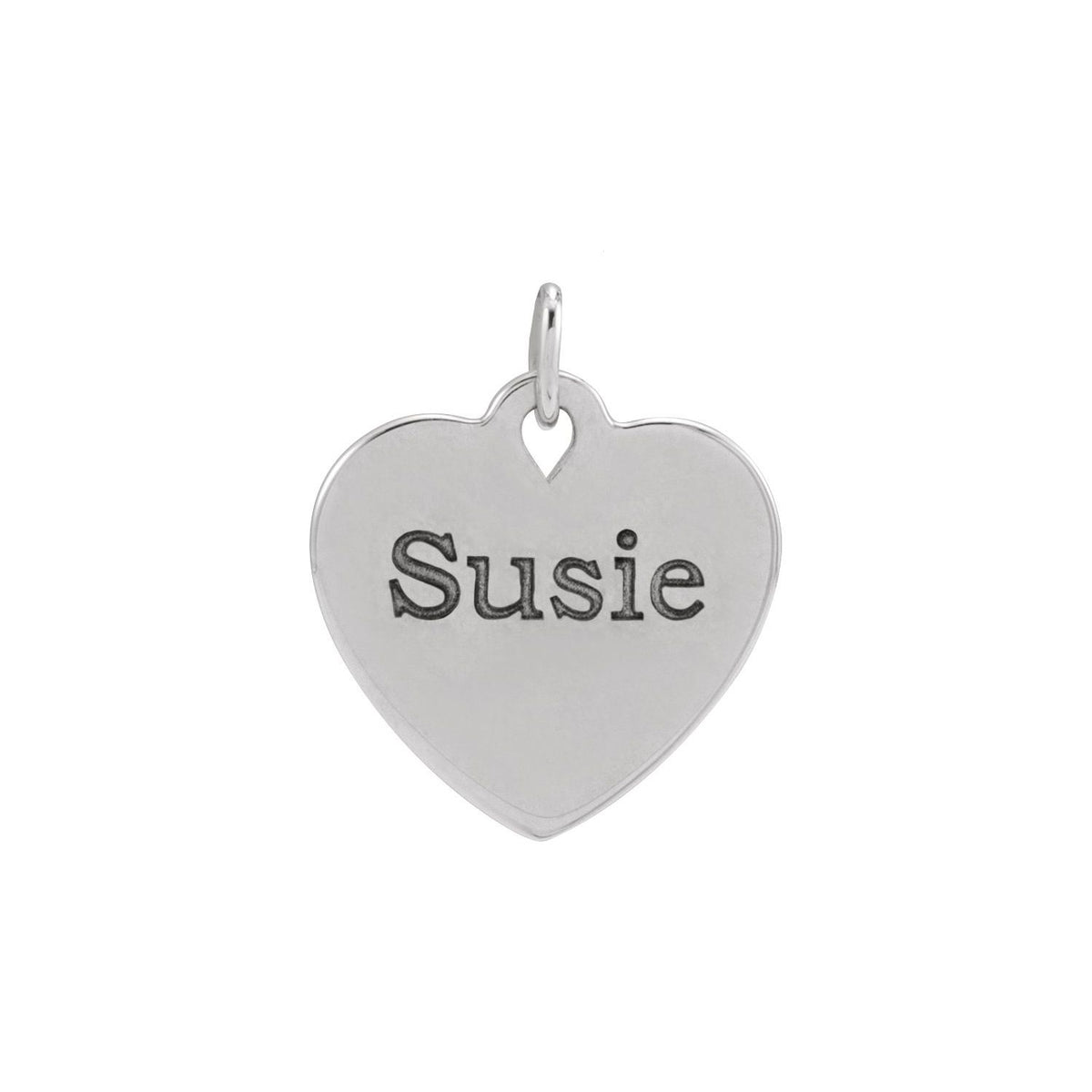 14K White Gold Engravable Floral Heart Pendant