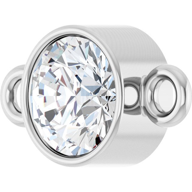 1/4 CT Lab-Grown Diamond Bezel-Set Link, 4.7 mm x 8.5 mm