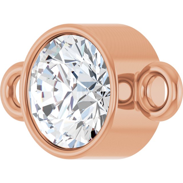 1/4 CT Lab-Grown Diamond Bezel-Set Link, 4.7 mm x 8.5 mm