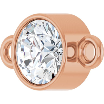 1/4 CT Lab-Grown Diamond Bezel-Set Link, 4.7 mm x 8.5 mm
