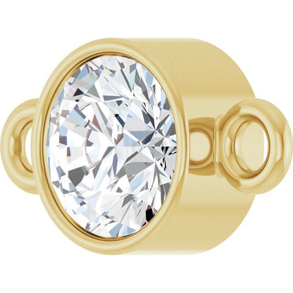 1/4 CT Lab-Grown Diamond Bezel-Set Link, 4.7 mm x 8.5 mm