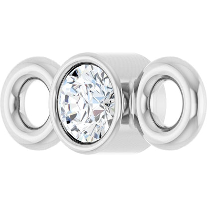 Platinum .02 CT Natural Diamond Bezel-Set Link