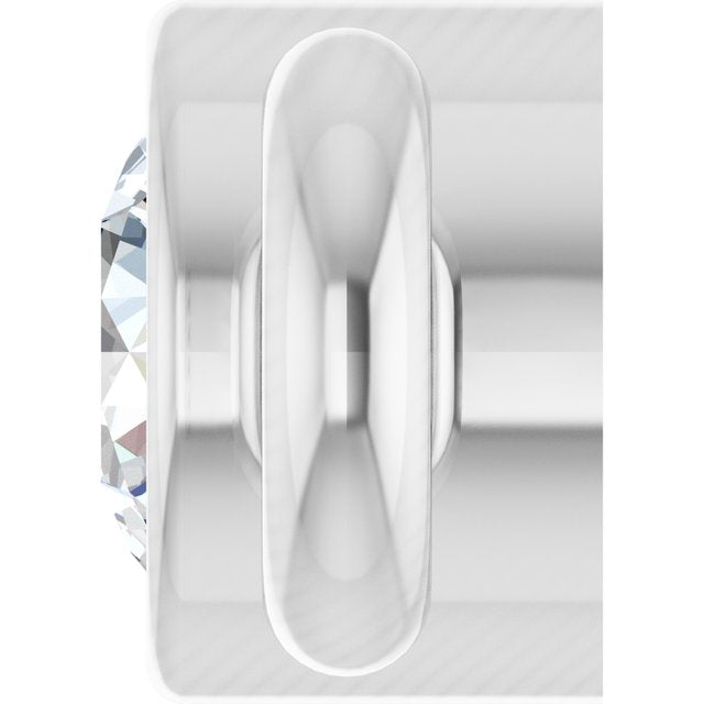 Platinum .02 CT Natural Diamond Bezel-Set Link