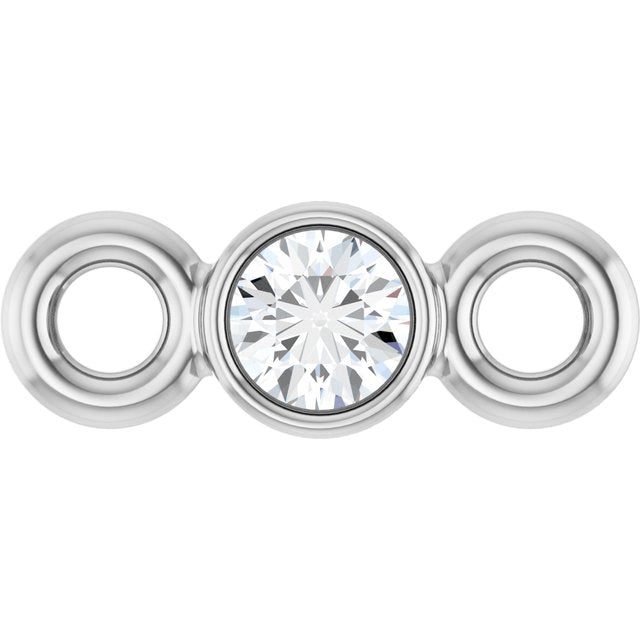 Platinum .02 CT Natural Diamond Bezel-Set Link