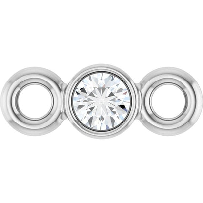 Platinum .02 CT Natural Diamond Bezel-Set Link