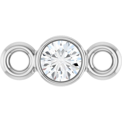 Platinum .05 CT Natural Diamond Bezel-Set Link