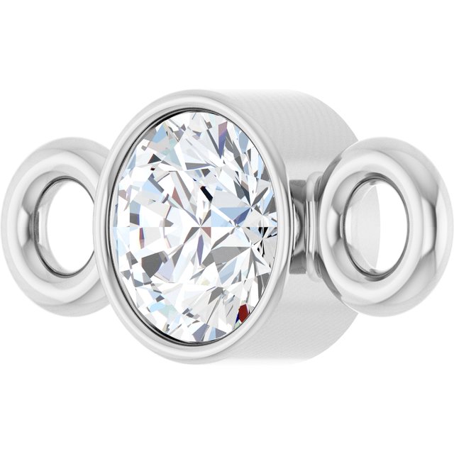 Platinum .07 CT Natural Diamond Bezel-Set Link