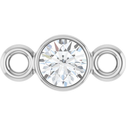 Platinum .07 CT Natural Diamond Bezel-Set Link