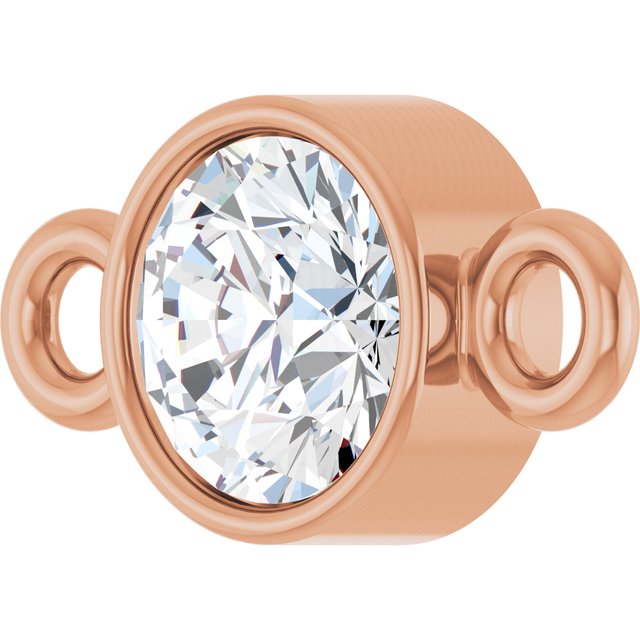 1/6 CT Lab-Grown Diamond Bezel-Set Link, 4.2 mm x 8 mm