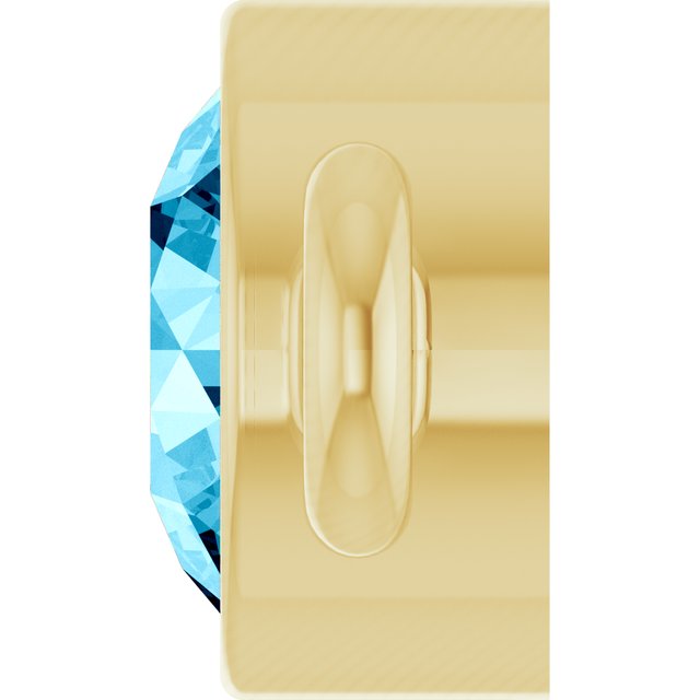 Natural Aquamarine Link, 3.5 mm x 7.2 mm