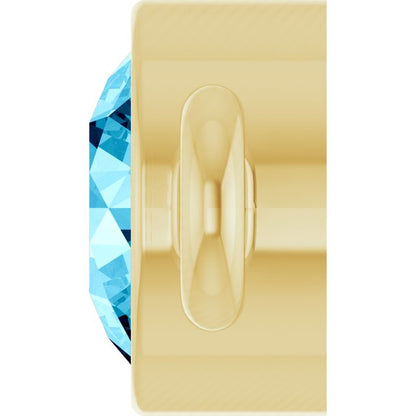 Natural Aquamarine Link, 3.5 mm x 7.2 mm