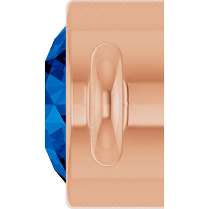 Lab-Grown Blue Sapphire Link, 3.5 mm x 7.2 mm