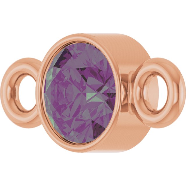 Lab-Grown Alexandrite Link, 3.5 mm x 7.2 mm