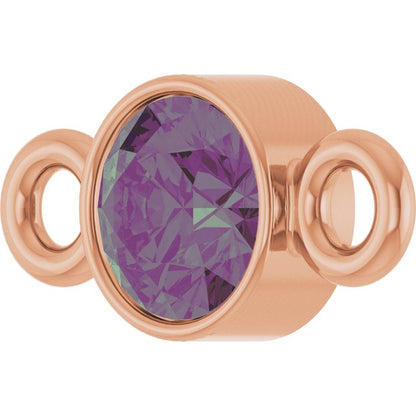 Lab-Grown Alexandrite Link, 3.5 mm x 7.2 mm