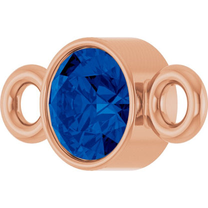 Natural Blue Sapphire Link, 3.5 mm x 7.2 mm