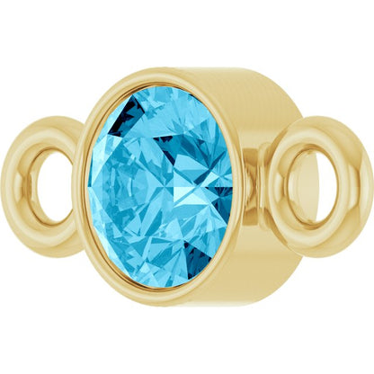 Natural Aquamarine Link, 3.5 mm x 7.2 mm