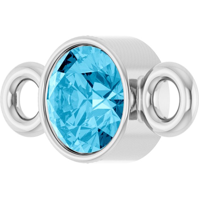 Natural Aquamarine Link, 3.5 mm x 7.2 mm