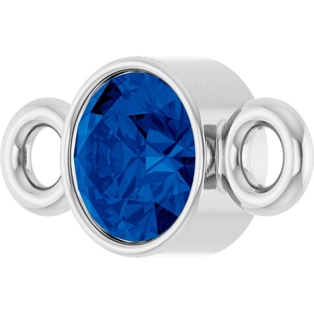Natural Blue Sapphire Link, 3.5 mm x 7.2 mm