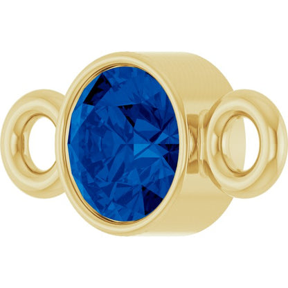 Lab-Grown Blue Sapphire Link, 3.5 mm x 7.2 mm