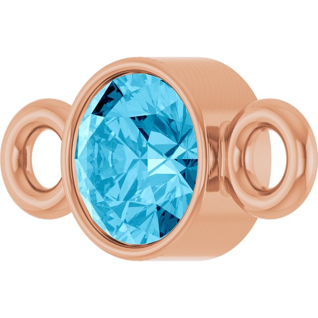 Natural Aquamarine Link, 3.5 mm x 7.2 mm