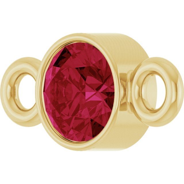 Lab-Grown Ruby Link, 3.5 mm x 7.2 mm