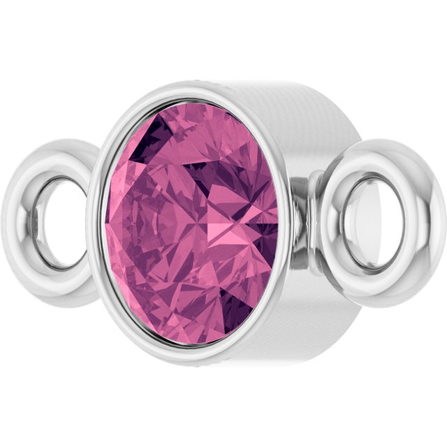 Natural Pink Tourmaline Link, 3.5 mm x 7.2 mm