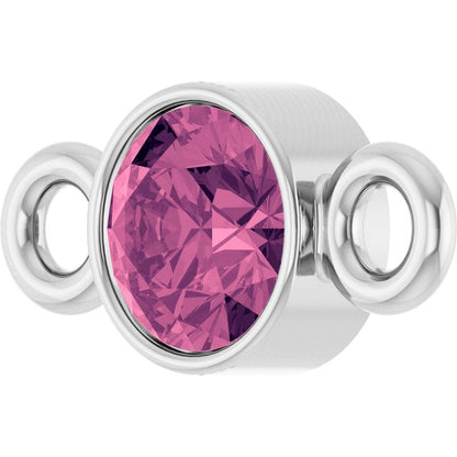 Natural Pink Tourmaline Link, 3.5 mm x 7.2 mm