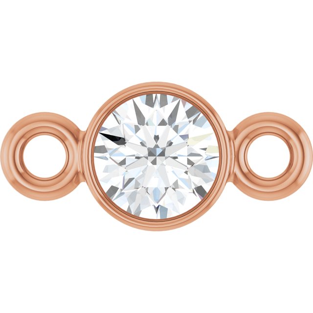 Natural White Sapphire Link, 3.5 mm x 7.2 mm