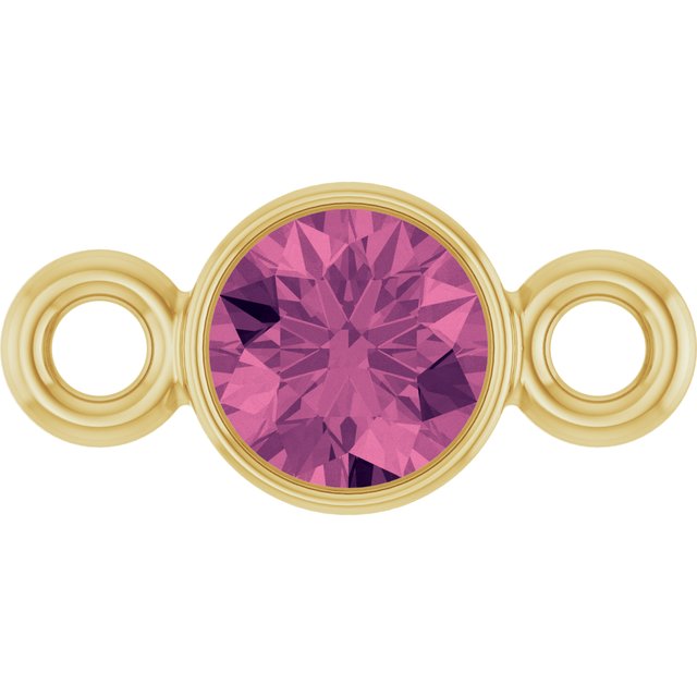 Natural Pink Tourmaline Link, 3.5 mm x 7.2 mm