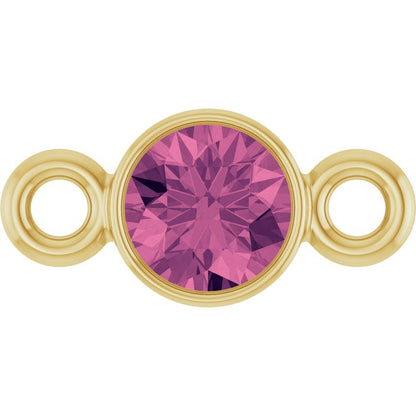 Natural Pink Tourmaline Link, 3.5 mm x 7.2 mm