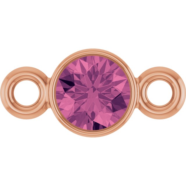 Natural Pink Tourmaline Link, 3.5 mm x 7.2 mm