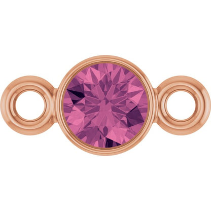 Natural Pink Tourmaline Link, 3.5 mm x 7.2 mm